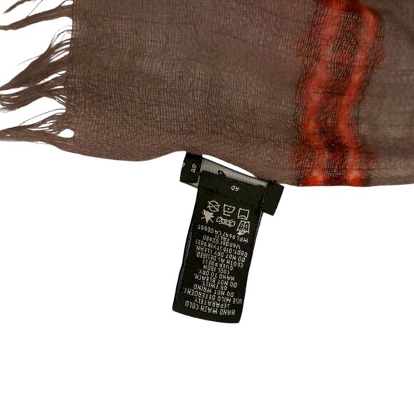 Eddie Bauer Scarf Women's One Size Fringe 100% Wool Large Blanket Striped - Picture 6 of 8